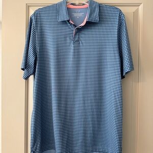 Vineyard Vines Blue Checkered Performance Golf Polo in Size Medium